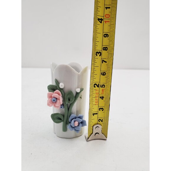 Vintage Italian Vase Roses Pottery Porcelain European Art Mid Century Italy Hand - Picture 8 of 9